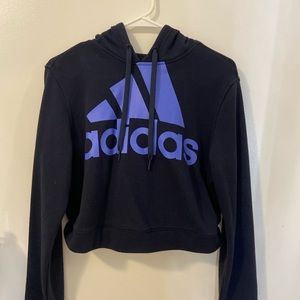 Blue Adidas Cropped Sweatshirt